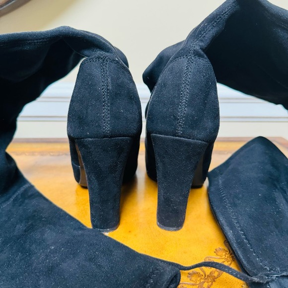 Steve Madden Gorgeous Black Suede Over the Knee Stunning Vegan Boots Size 8 - Picture 8 of 12